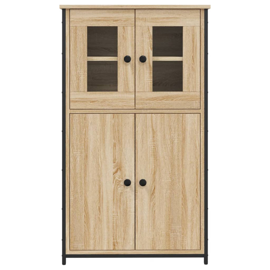 Hoge Kast 62X32X106,5 Cm Bewerkt Hout Sonoma Eikenkleurig