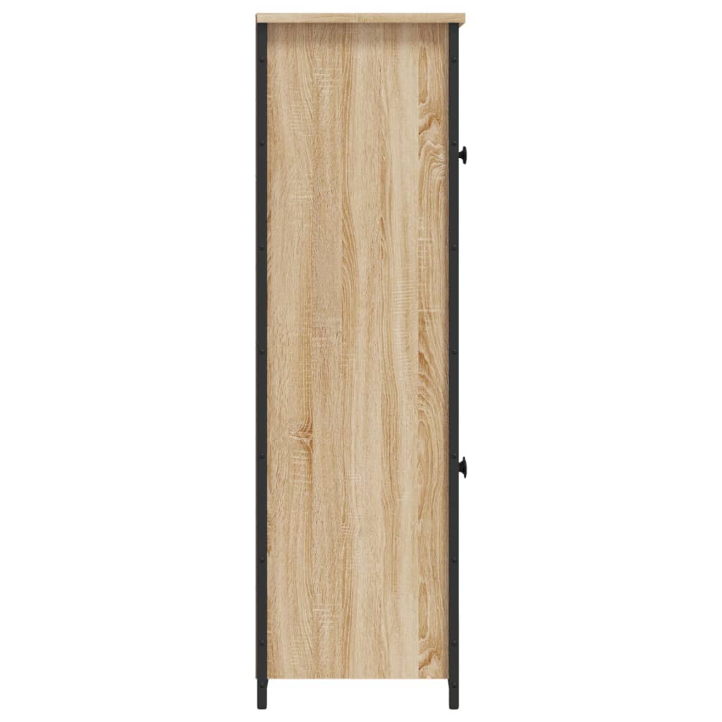 Hoge Kast 62X32X106,5 Cm Bewerkt Hout Sonoma Eikenkleurig