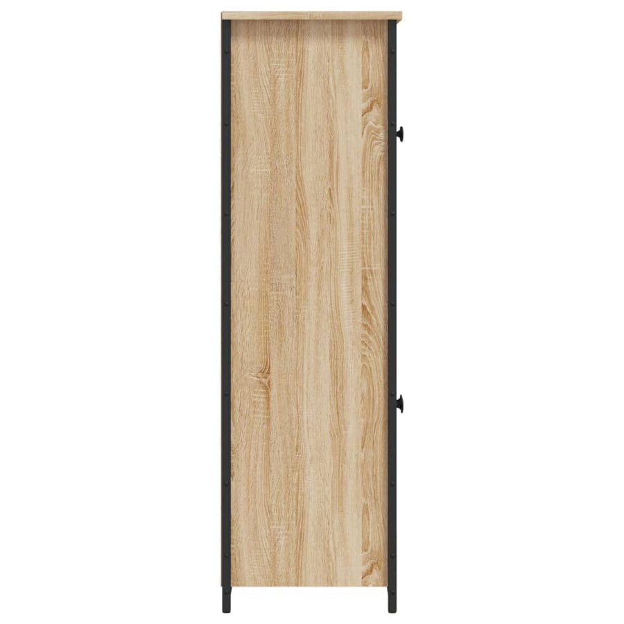 Hoge Kast 62X32X106,5 Cm Bewerkt Hout Sonoma Eikenkleurig