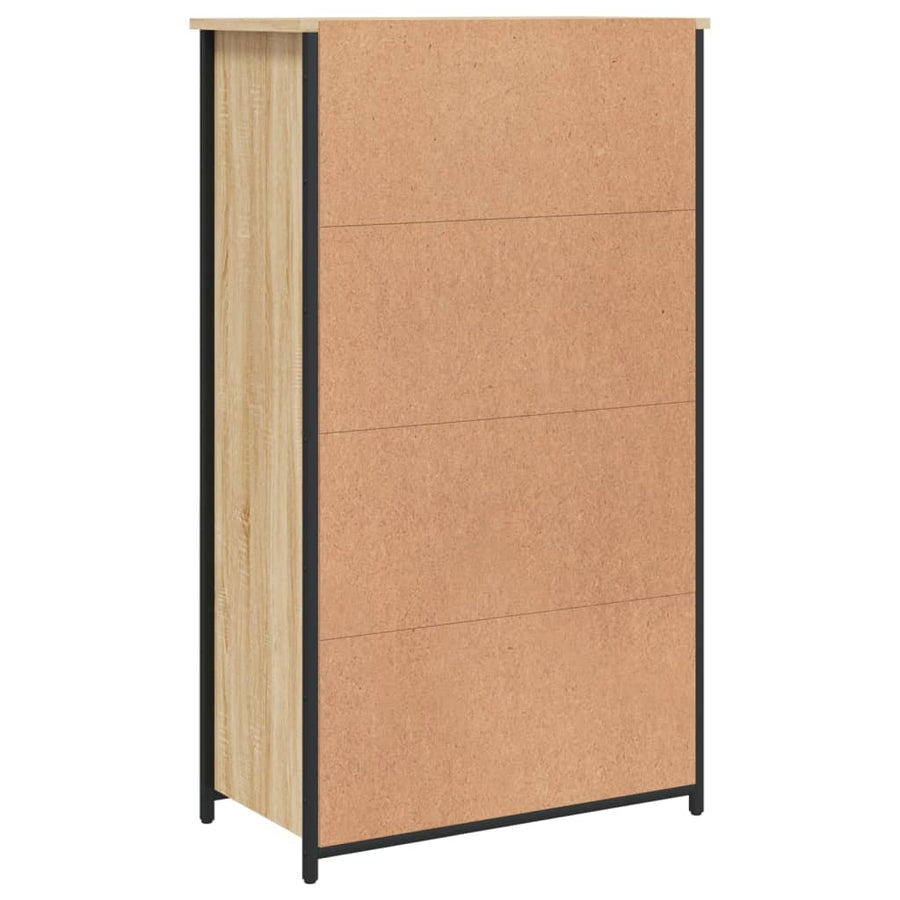 Hoge Kast 62X32X106,5 Cm Bewerkt Hout Sonoma Eikenkleurig