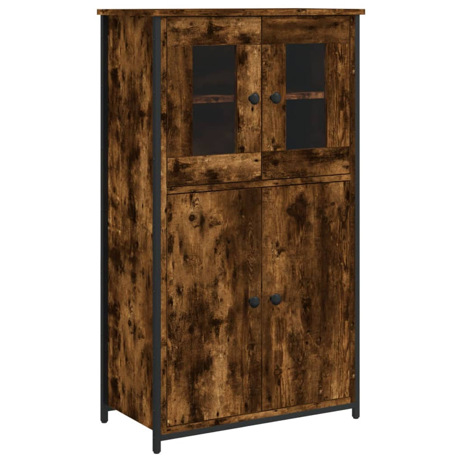 Hoge Kast 62X32X106,5 Cm Bewerkt Hout Gerookt Eikenkleurig