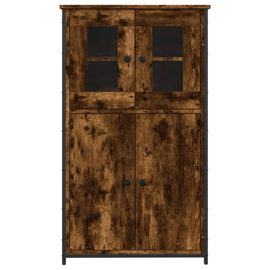 Hoge Kast 62X32X106,5 Cm Bewerkt Hout Gerookt Eikenkleurig