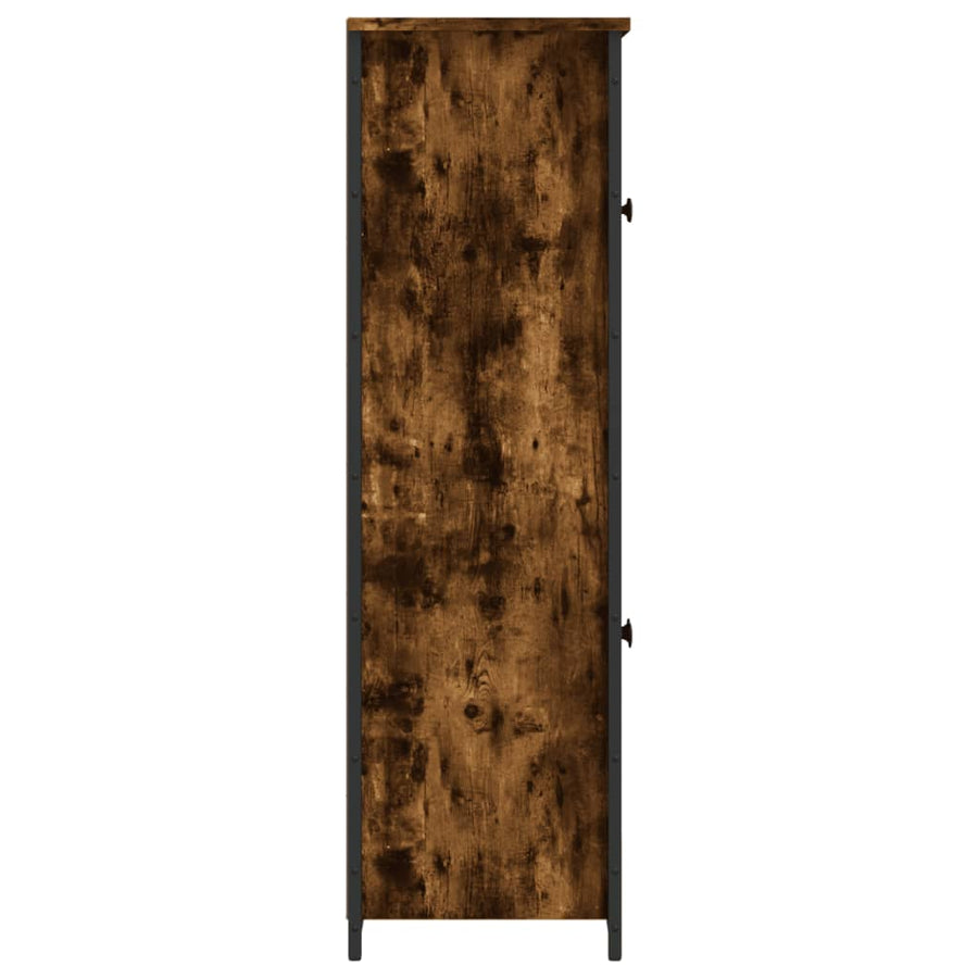 Hoge Kast 62X32X106,5 Cm Bewerkt Hout Gerookt Eikenkleurig