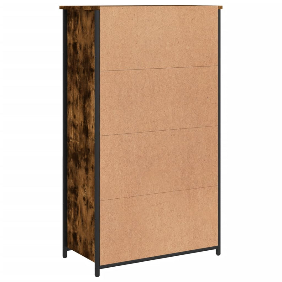Hoge Kast 62X32X106,5 Cm Bewerkt Hout Gerookt Eikenkleurig