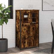 Hoge kast 62x32x106,5 cm bewerkt hout gerookt eiken
