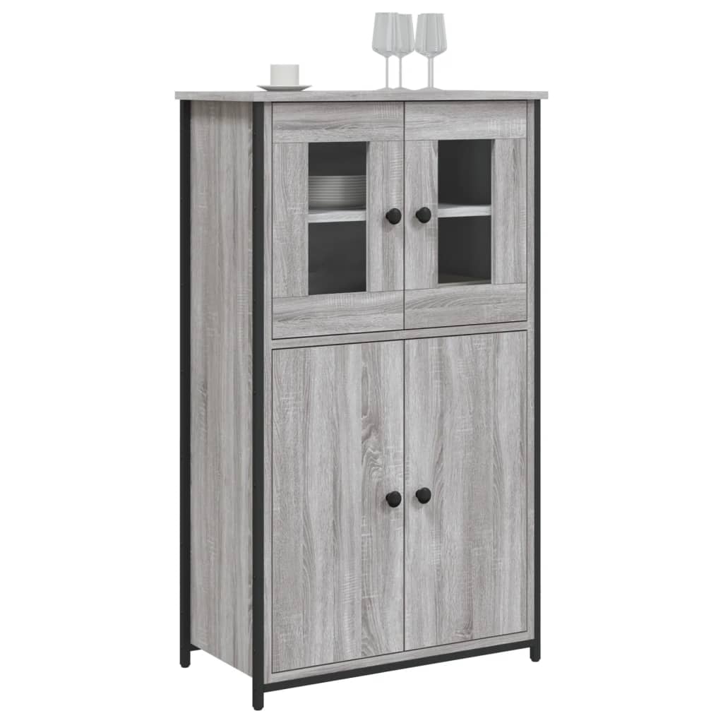 Hoge Kast 62X32X106,5 Cm Bewerkt Hout Grijs Sonoma