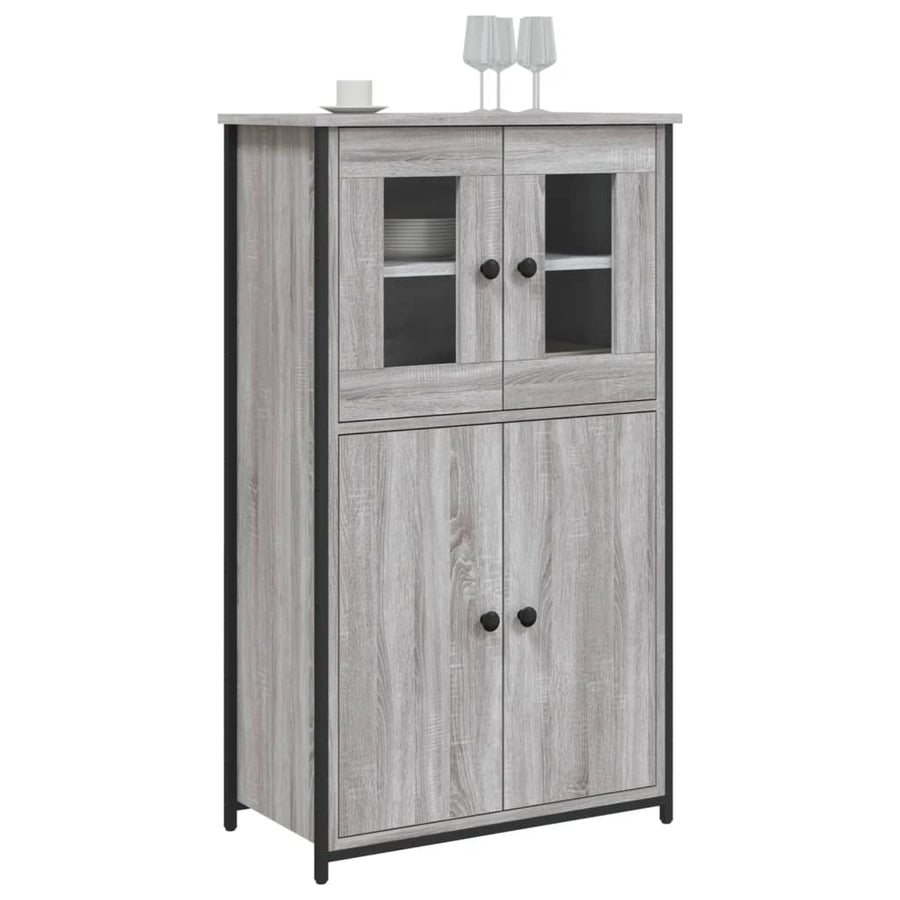 Hoge Kast 62X32X106,5 Cm Bewerkt Hout Grijs Sonoma