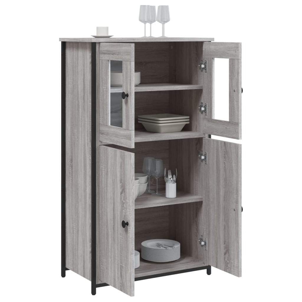 Hoge Kast 62X32X106,5 Cm Bewerkt Hout Grijs Sonoma