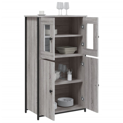 Hoge Kast 62X32X106,5 Cm Bewerkt Hout Grijs Sonoma