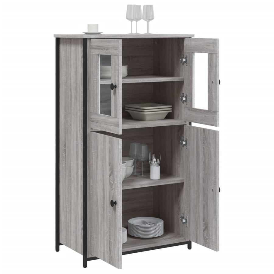 Hoge Kast 62X32X106,5 Cm Bewerkt Hout Grijs Sonoma