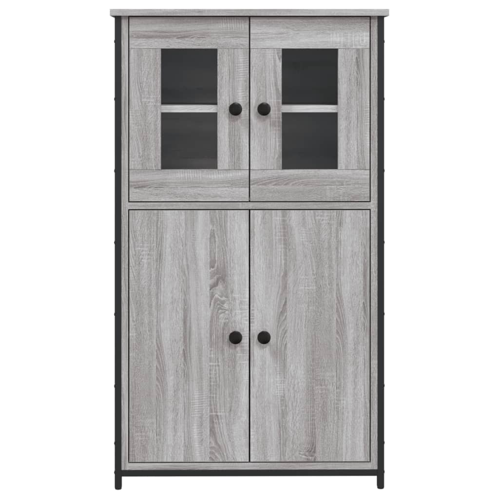 Hoge Kast 62X32X106,5 Cm Bewerkt Hout Grijs Sonoma