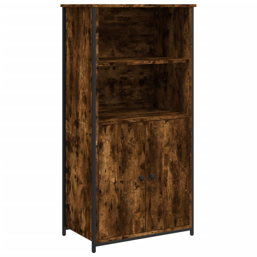 Hoge Kast 62X36X121,5 Cm Bewerkt Hout Gerookt Eikenkleurig
