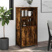 Hoge kast 62x36x121,5 cm bewerkt hout gerookt eiken