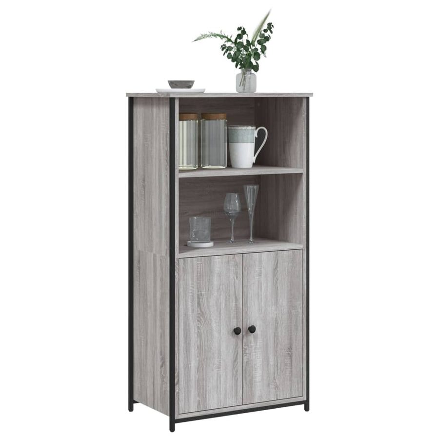 Hoge Kast 62X36X121,5 Cm Bewerkt Hout Grijs Sonoma