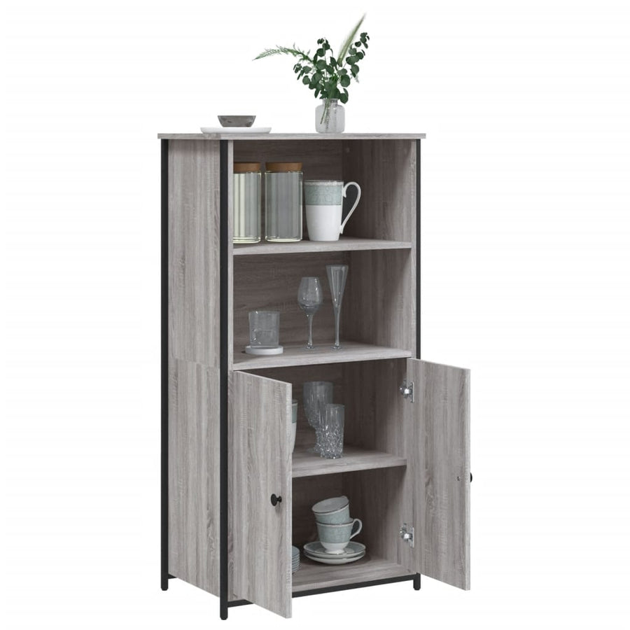 Hoge Kast 62X36X121,5 Cm Bewerkt Hout Grijs Sonoma