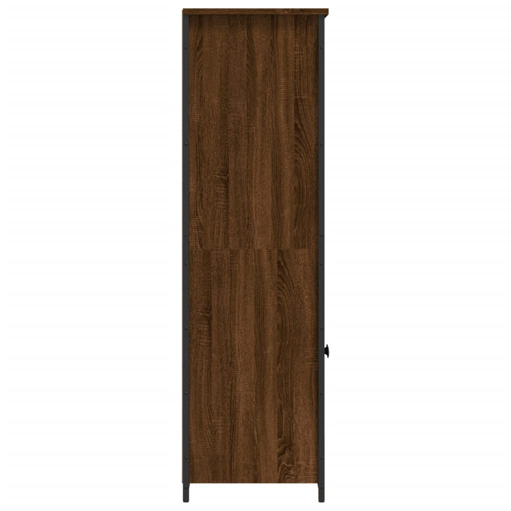 Hoge Kast 62X36X121,5 Cm Bewerkt Hout Bruin Eikenkleur