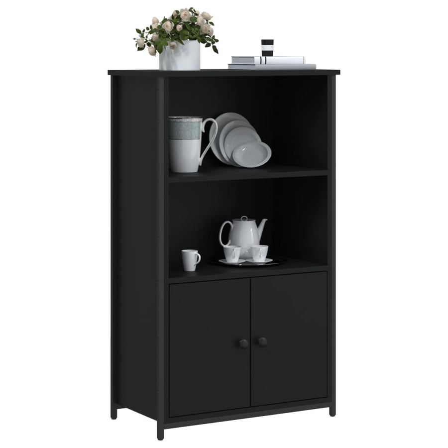 Hoge Kast 62X32X103,5 Cm Bewerkt Hout Zwart