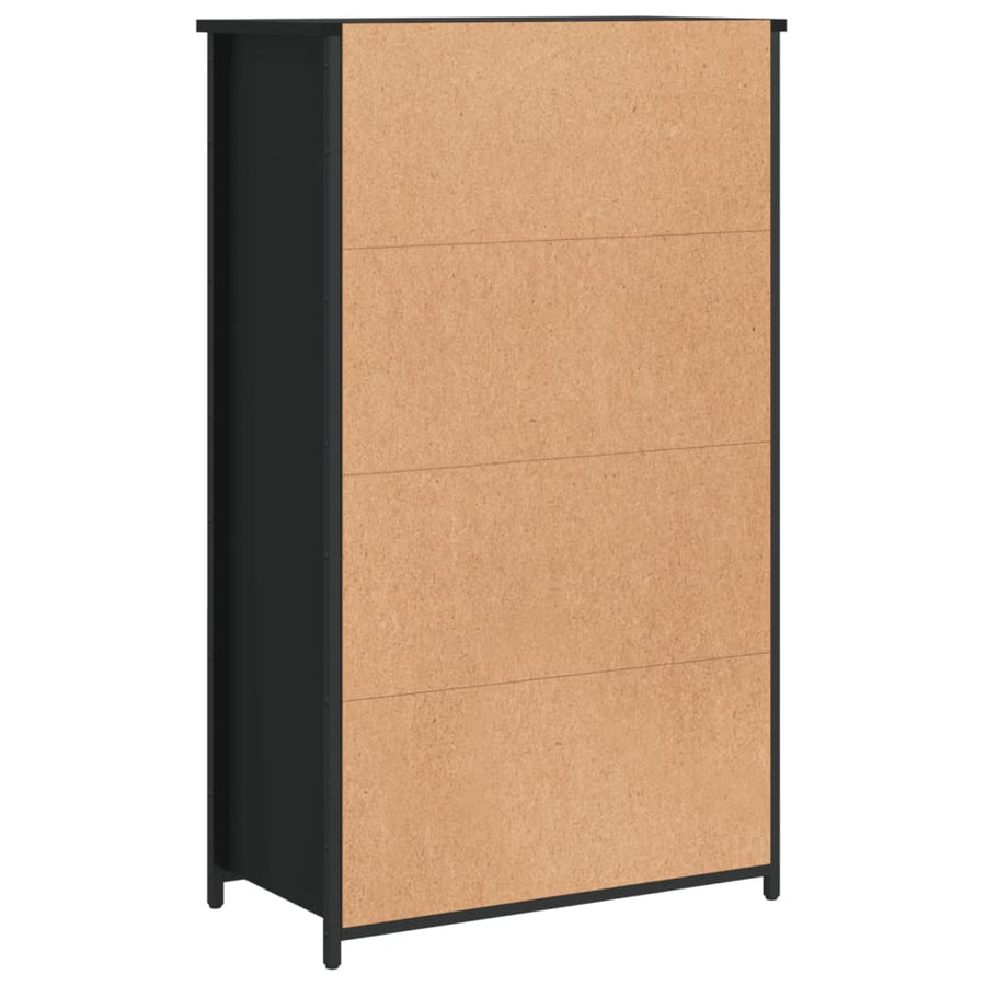Hoge Kast 62X32X103,5 Cm Bewerkt Hout Zwart