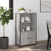 Hoge kast 62x32x103,5 cm bewerkt hout grijs