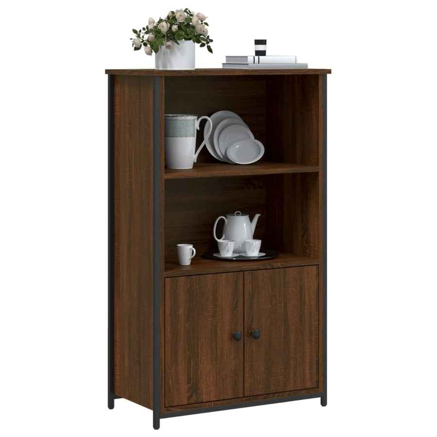 Hoge Kast 62X32X103,5 Cm Bewerkt Hout Bruin Eikenkleur