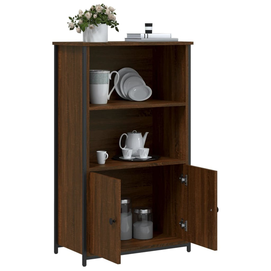 Hoge Kast 62X32X103,5 Cm Bewerkt Hout Bruin Eikenkleur