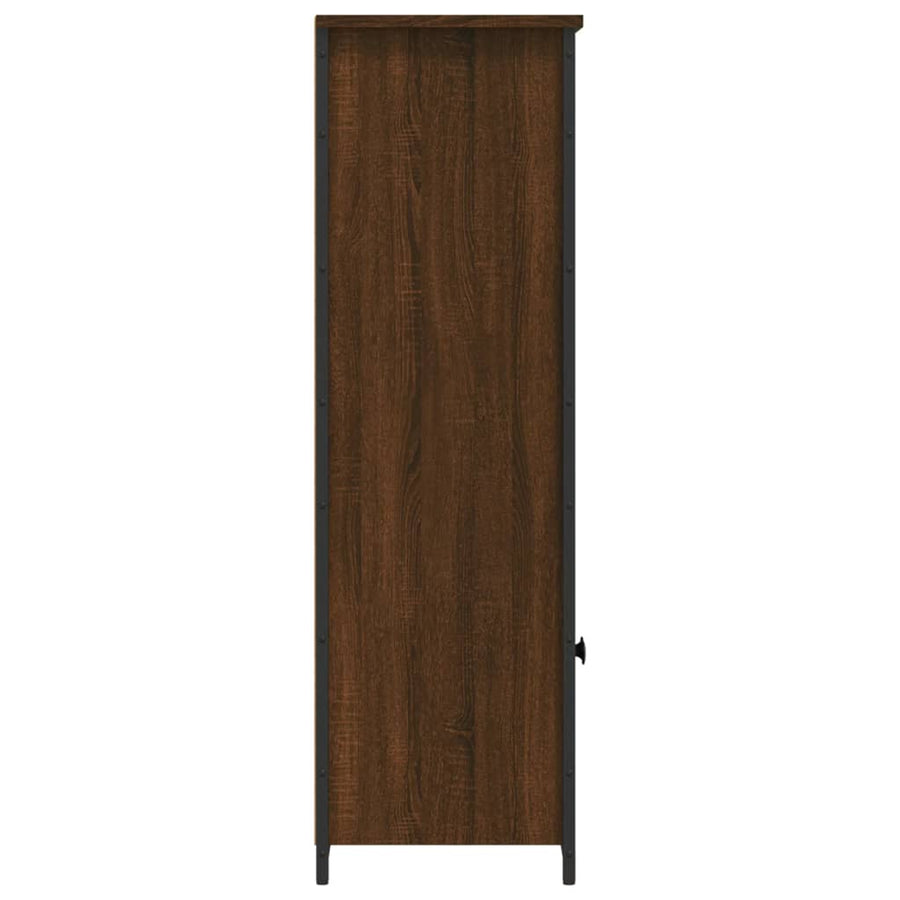 Hoge Kast 62X32X103,5 Cm Bewerkt Hout Bruin Eikenkleur