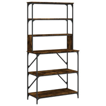 Bakkersrek 6-Laags 90X40X180 Cm Bewerkt Hout Kleur Gerookt eiken