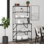 Bakkersrek 6-laags 90x40x180 cm grijs sonoma eiken