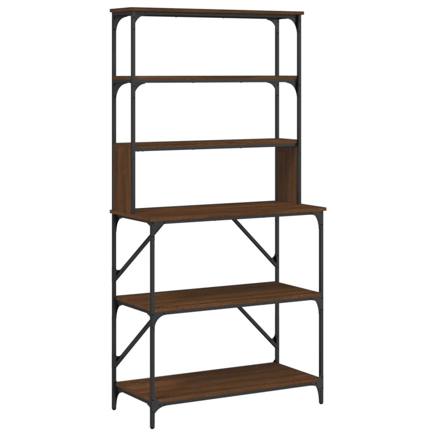 Bakkersrek 6-Laags 90X40X180 Cm Bewerkt Hout bruin eikenkleur