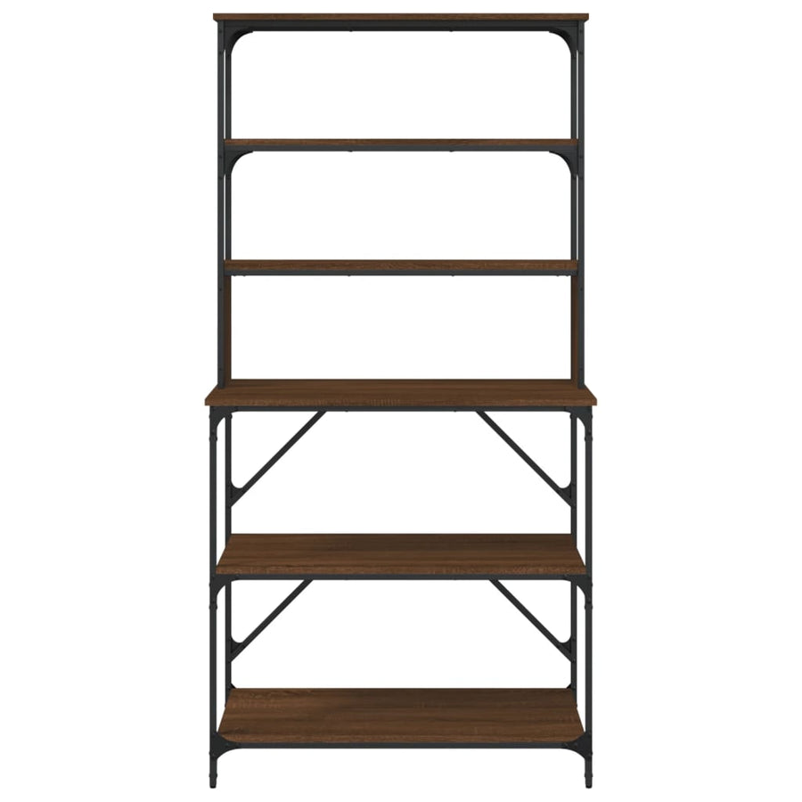 Bakkersrek 6-Laags 90X40X180 Cm Bewerkt Hout bruin eikenkleur