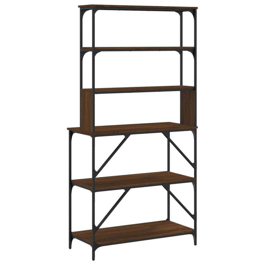 Bakkersrek 6-Laags 90X40X180 Cm Bewerkt Hout bruin eikenkleur