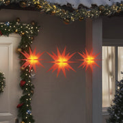 Kerstlampen sterren 3 st inklapbaar rood