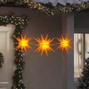 Kerstlampen sterren 3 st inklapbaar geel