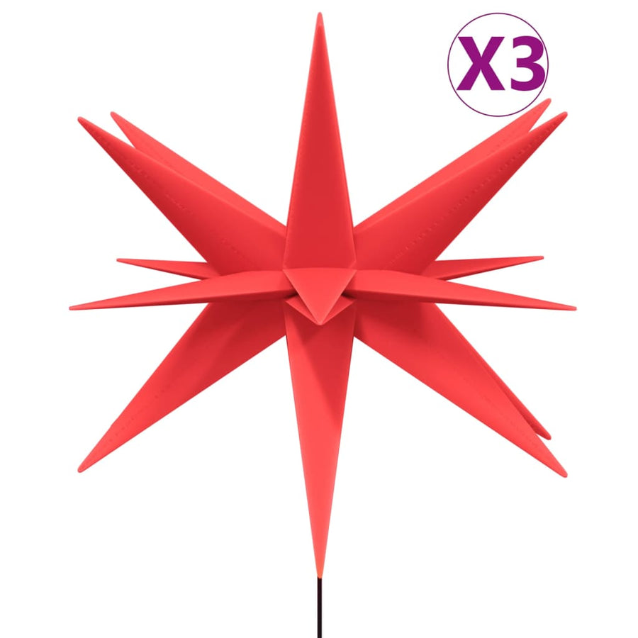 Kerstlampen Met Grondpin En Led's 3 St 35 Cm Rood