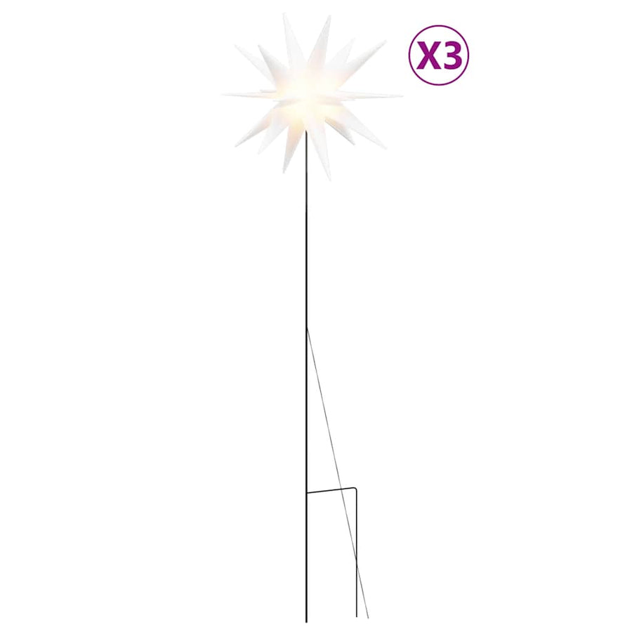 Kerstlampen met grondpin en LED's 3 st 35 cm wit