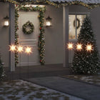 Kerstlampen 3 stuks 35 cm wit met grondpin