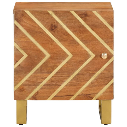 Nachtkastjes 2 St Massief Mangohout Bruin En Zwart