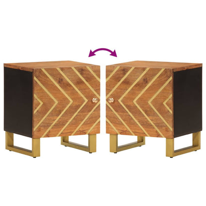 Nachtkastjes 2 St Massief Mangohout Bruin En Zwart