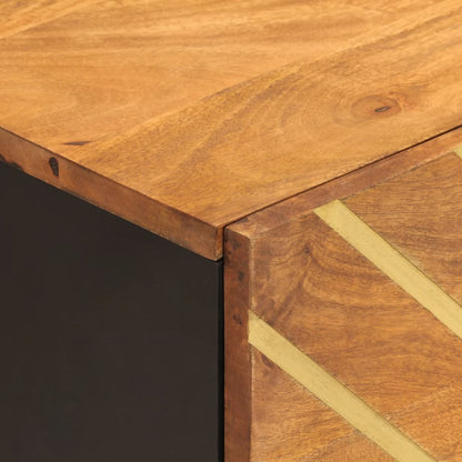 Nachtkastjes 2 St Massief Mangohout Bruin En Zwart