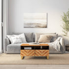 Coffee table 80x54x40 cm solid mango wood brown and black