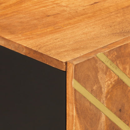 Tv-meubel 105x33,5x46 cm massief mangohout bruin en zwart