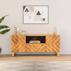 Tv-meubel 105x33,5x46 cm massief mangohout bruin zwart