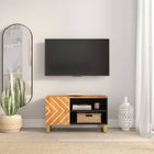 Tv-meubel 80x31,5x46 cm massief mangohout bruin zwart