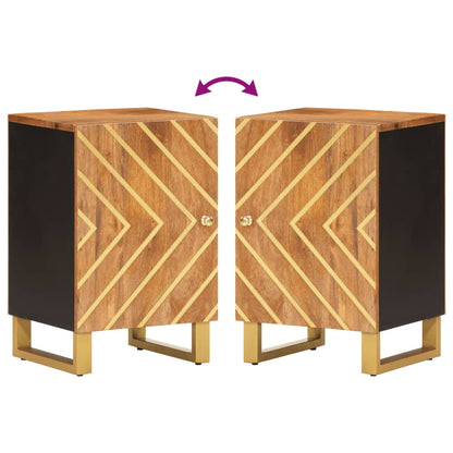 Badkamerkast 38X33,5X58 Cm Massief Mangohout Bruin En Zwart