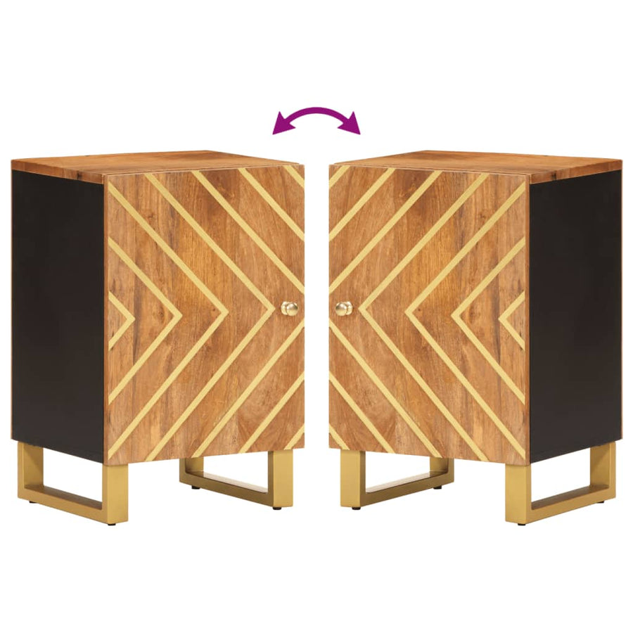 Badkamerkast 38X33,5X58 Cm Massief Mangohout Bruin En Zwart