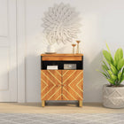 Sideboard 60x33.5x75 cm solid mango wood brown and black