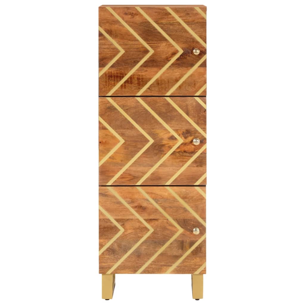 Hoge kast 40x33,5x110 cm massief mangohout bruin en zwart