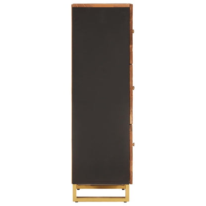Hoge kast 40x33,5x110 cm massief mangohout bruin en zwart