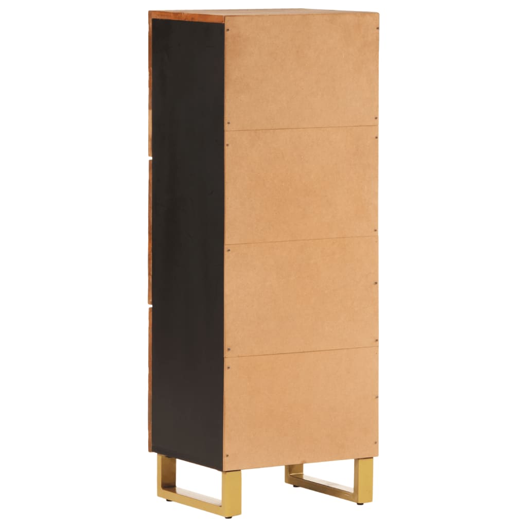 Hoge kast 40x33,5x110 cm massief mangohout bruin en zwart