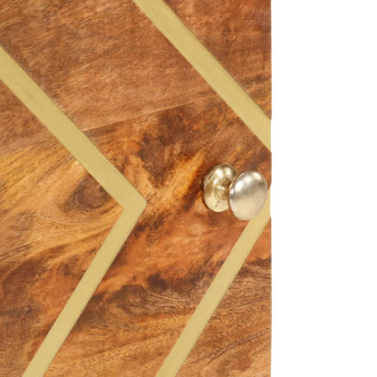 Hoge kast 40x33,5x110 cm massief mangohout bruin en zwart